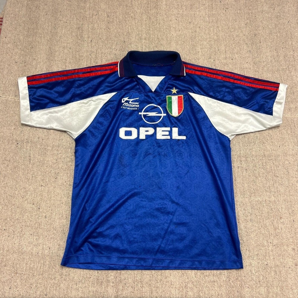 Vintage AC Milan Soccer Jersey Mens Large Blue 1990s Lotto‎